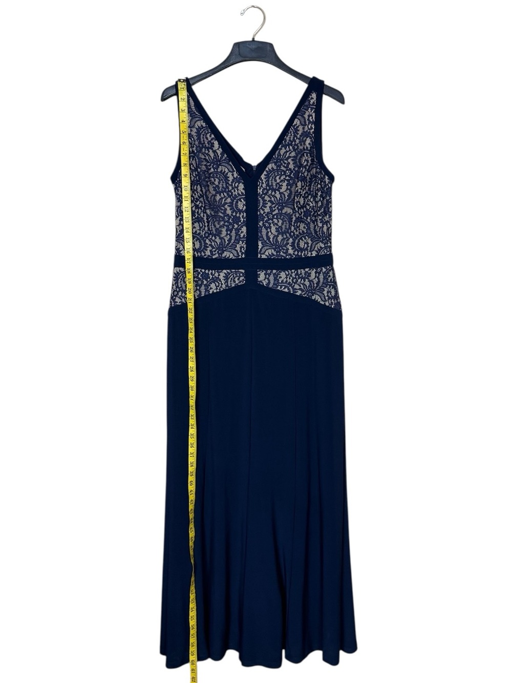 Lauren Ralph Lauren Navy Lace V‑Neck Maxi Dress - Picture 4 of 9
